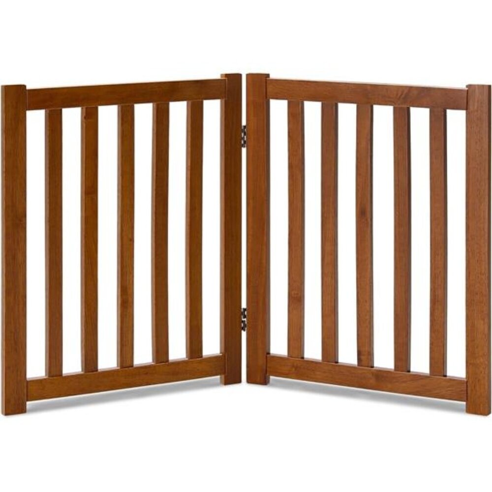 Solid HardWood Freestanding Pet Gate,Wooden Dog Gates for Doorways,Nature wood